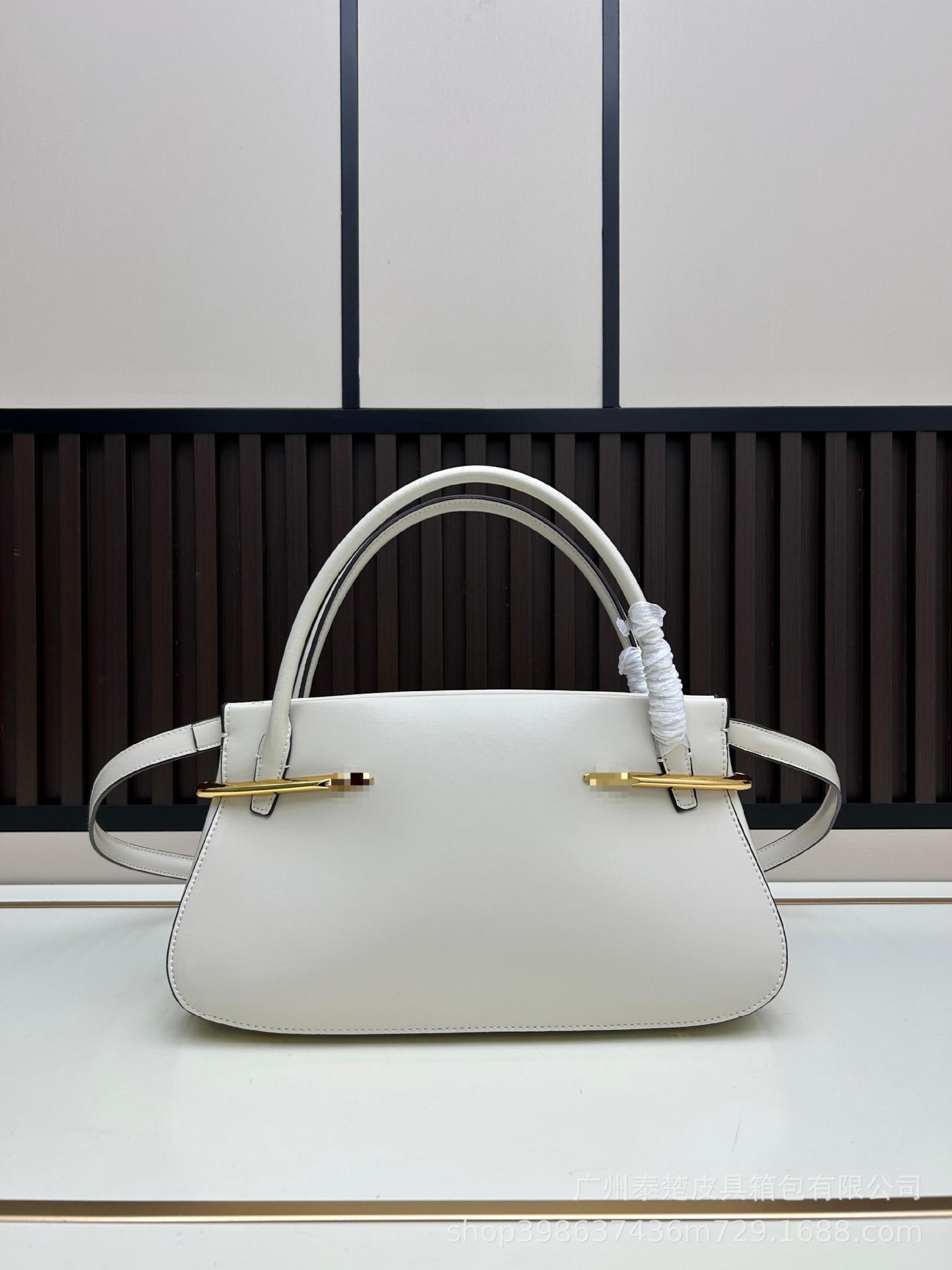 2025 New Style Leather Handbag Women Simple All-matching Cross-body Bag High-end Shoulder Fashionable 32x13x17 белый