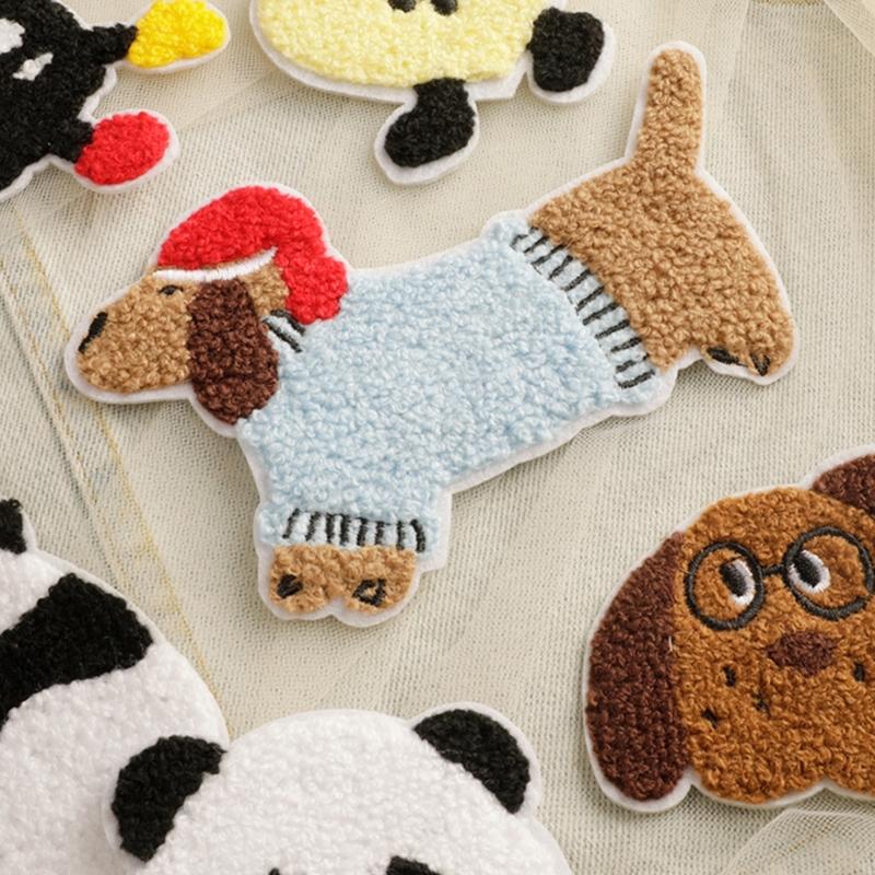10 Pcs Cartoon Animal Embroidered Patches Cats Iron on Patches Repair Patches Panda Sewing on Patches for Clothes Bag