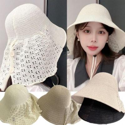 Lace Back Sunshade Straw Hat
