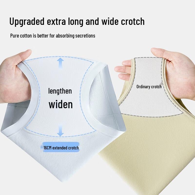 Urban Beauty Women's Class A Pure Cotton Crotch Mid-Waist Antibacterial Briefs 4-Pack