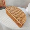 Imitation Rattan Remote Control Storage Box Handwoven Vintage Style Remote Control Holder 4 Grids Synthetic Rattan Organizer