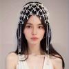 Mesh Tassel Pendant Forehead Chain Hair Jewelry Pearls Chain Headbands  Holiday Celebration