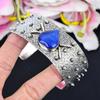Lapis Lazuli Gemstone Handmade 925 Sterling Silver Cuff Bangle Adjustable KG-1870