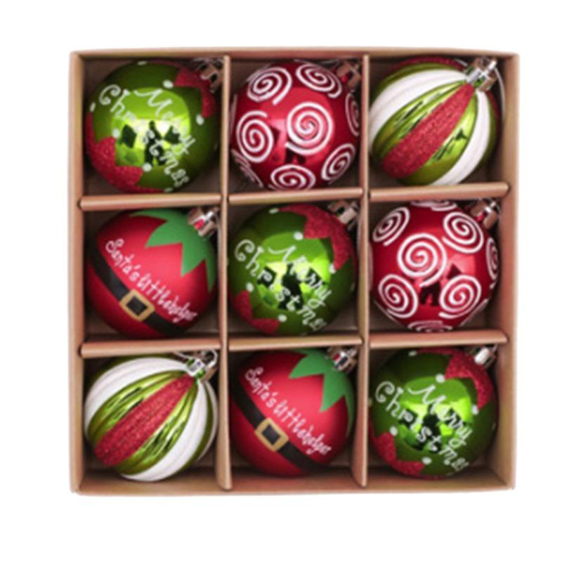 9Pcs/box 6cm Christmas Ball Ornaments Xmas Tree Hanging Pendant Christmas Decorations For Home Navidad Natal New Year Gift