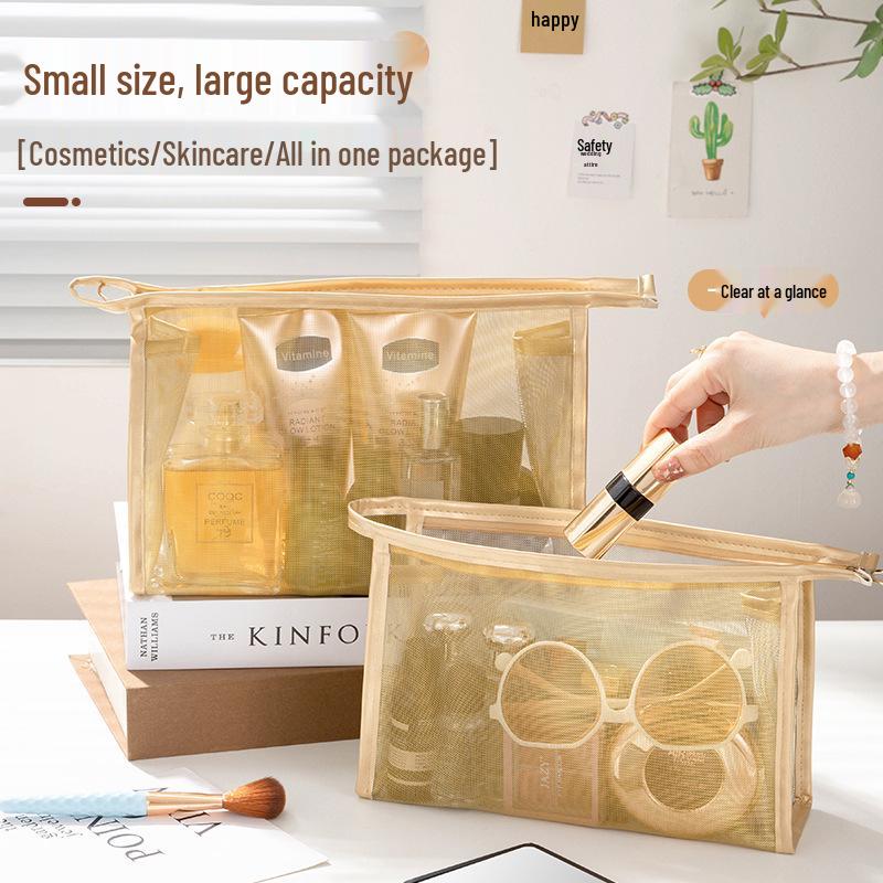 Portable Multi-Functional Mesh Makeup Bag for Lipstick and Cosmetics Storage