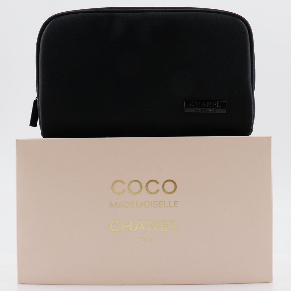 CHANEL Mademoiselle Pouch novelty black Nylon Women Used