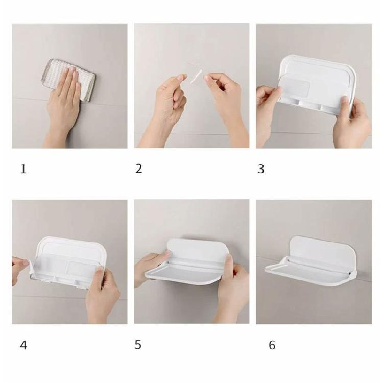 Space Saving Foldable Shelf Waterproof Surfaces Easy Installation No Drilling Wall Mount Organizers Suitable for Campers