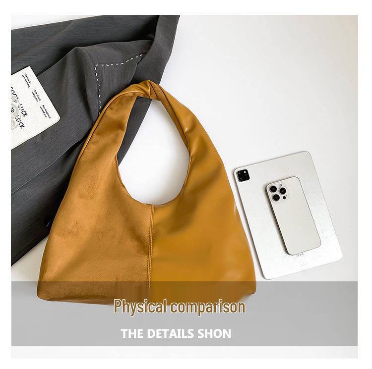 Damen Tragetasche mit großem Fassungsvermögen - Winter 2025 Schlichte Mode, vielseitige Colorblock-Schulter- und Achseltasche