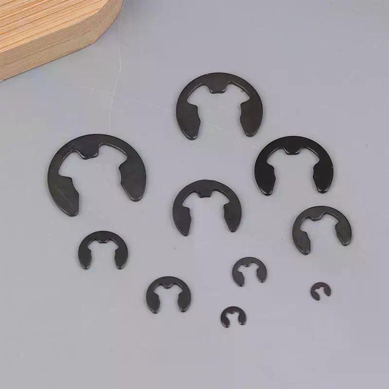 120PCS Black Stainless Steel Retaining Circlip Set Snap Ring E-Clip Washer Assortment For Shaft Fastener M1.5-M10