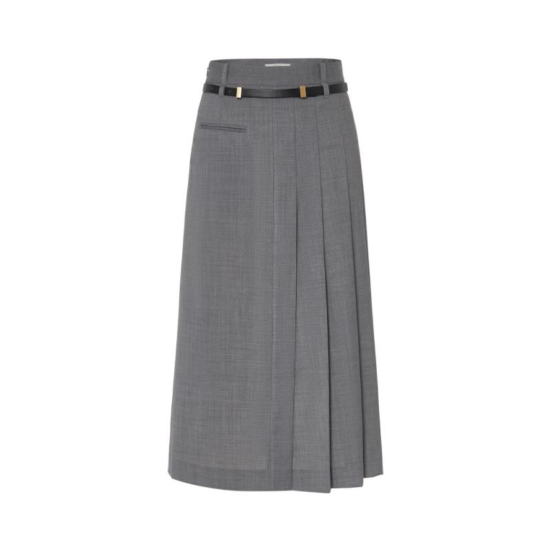 Edition Women s Asymmetric Pleated A-line Midi Skirt M