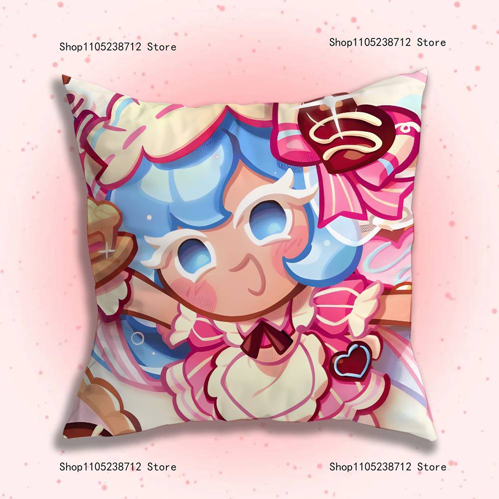Funny Game Cute C-Cookies R-Runing Pillow Case Cute Anime Peripherals Bedroom Sofa Decorative Cushion Cover Soft Cushion Cover