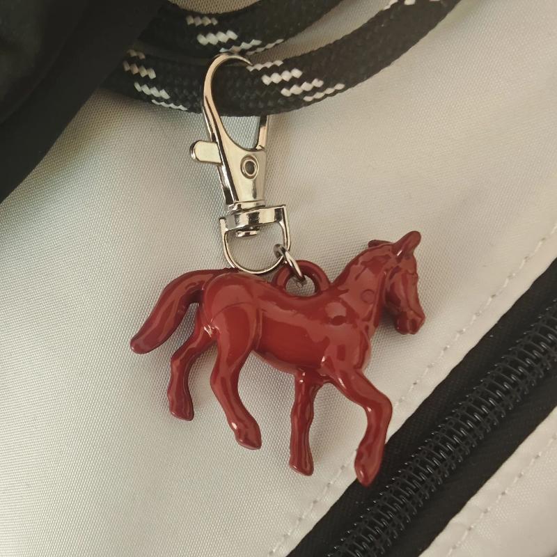 Cute Acrylic Cartoon Animal Stereoscopic Small Horse Keychain For Women Men Charm Pendant Bag Decoration Accessories
