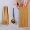 1pc Storage Box, Japanese Style Bamboo Spoon And Fork Cutlery Storage Box, 2-grid Divided Chopstick Box With Lid, For Restaurant And Hotel