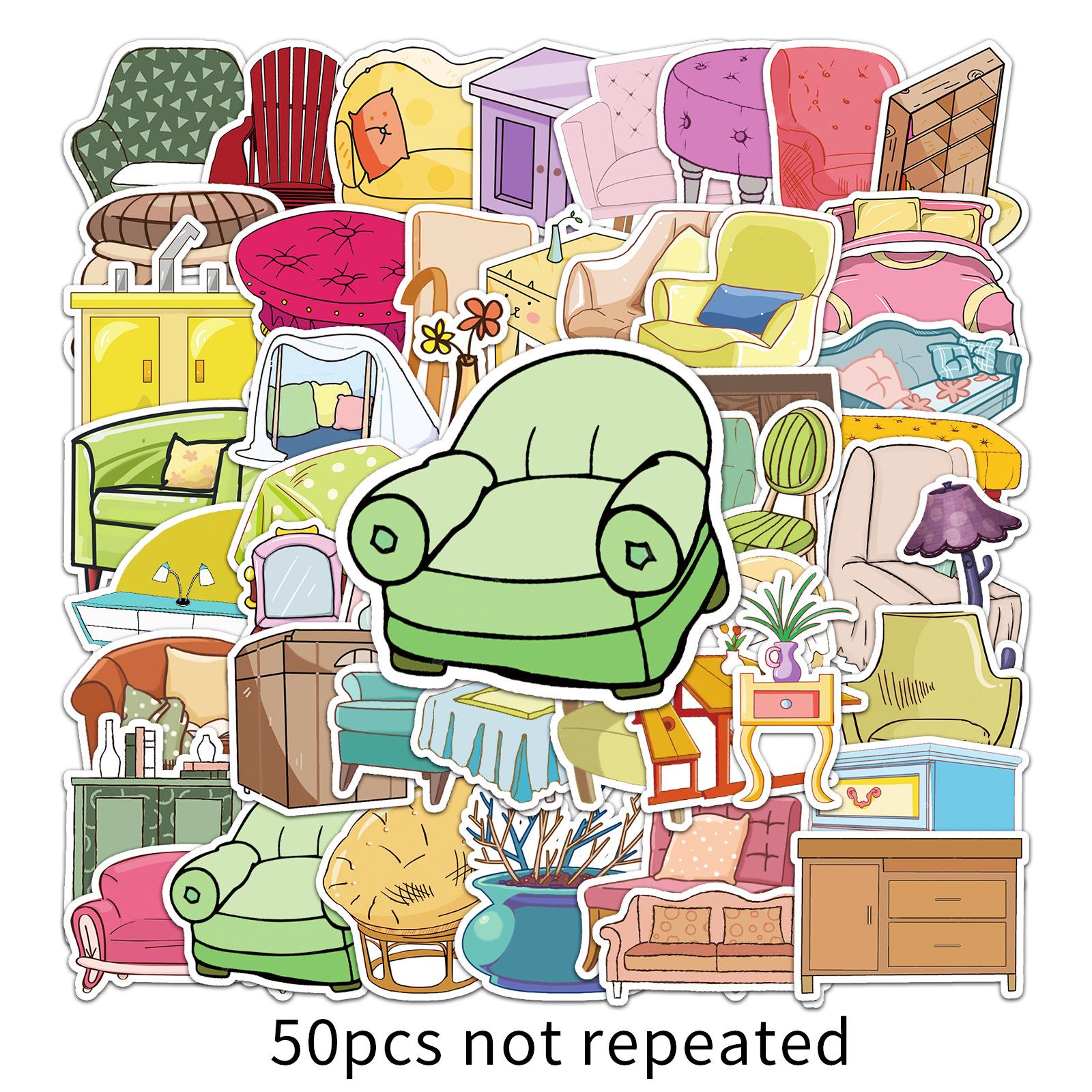 50 Creative Waterproof Graffiti Stickers: Furniture, Suitcase, Laptop & Car Decoration