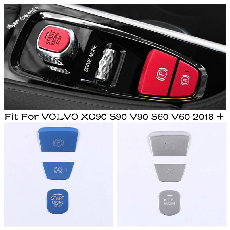 Car Engine Start Stop Push Button Hand Brake Sequ Cover Trim Accessories Interior For VOLVO XC90 S90 V90 S60 V60 2018 -