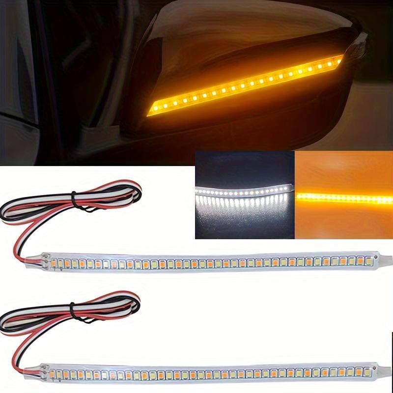 

2 шт. 12 В светодиодная лампа-индикатор зеркала заднего вида автомобиля, автоматическая светодиодная лента для фары, указатель поворота, динамический свет, дневные ходовые огни для автомобильного освещения