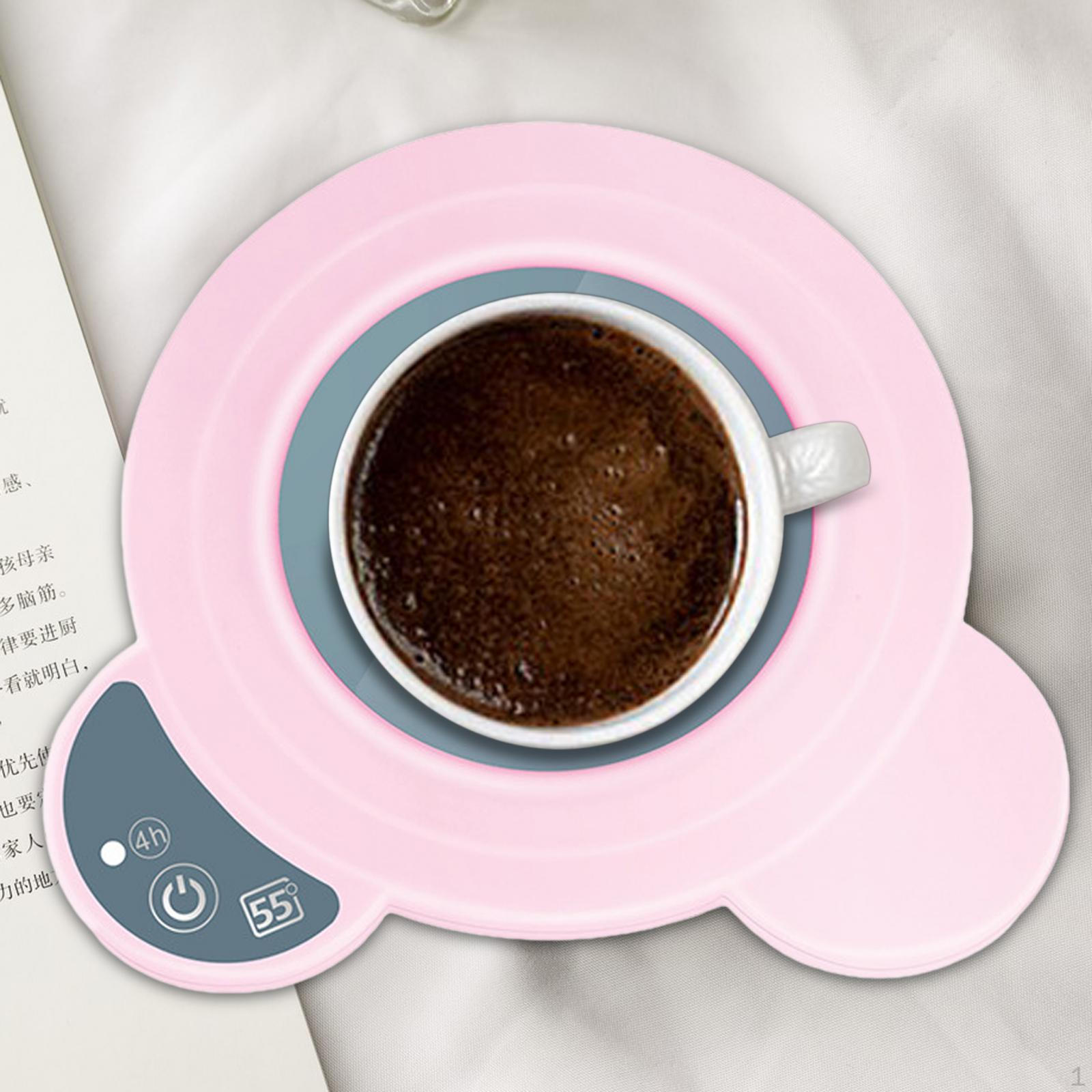 

Подогреватели напитков 55 °C, подогреватель чашек для рабочего стола, офиса, 7,5 см, нагревательная пластина, подарки на день рождения розовый