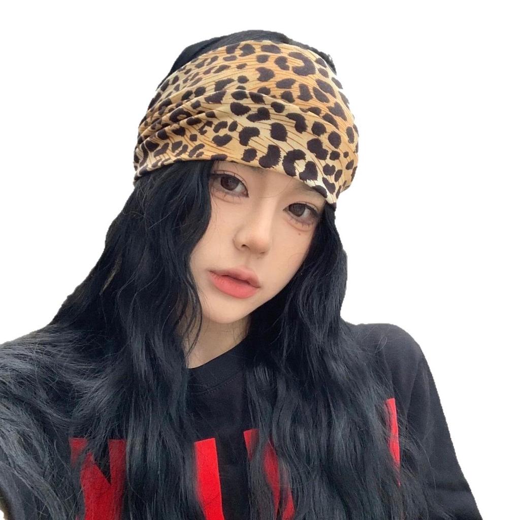 Leopard Print Knotted Headband - Autumn/Winter Sweat-Absorbing Elastic Headscarf for Cool Girls