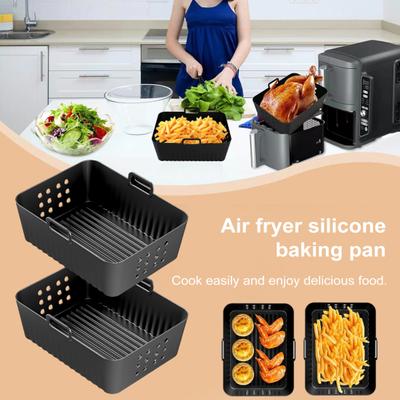 2 Pezzi Fodere in Silicone per Friggitrice ad Aria per Ninja SL400UK Teglia da Forno in Silicone Antiaderente BPA
