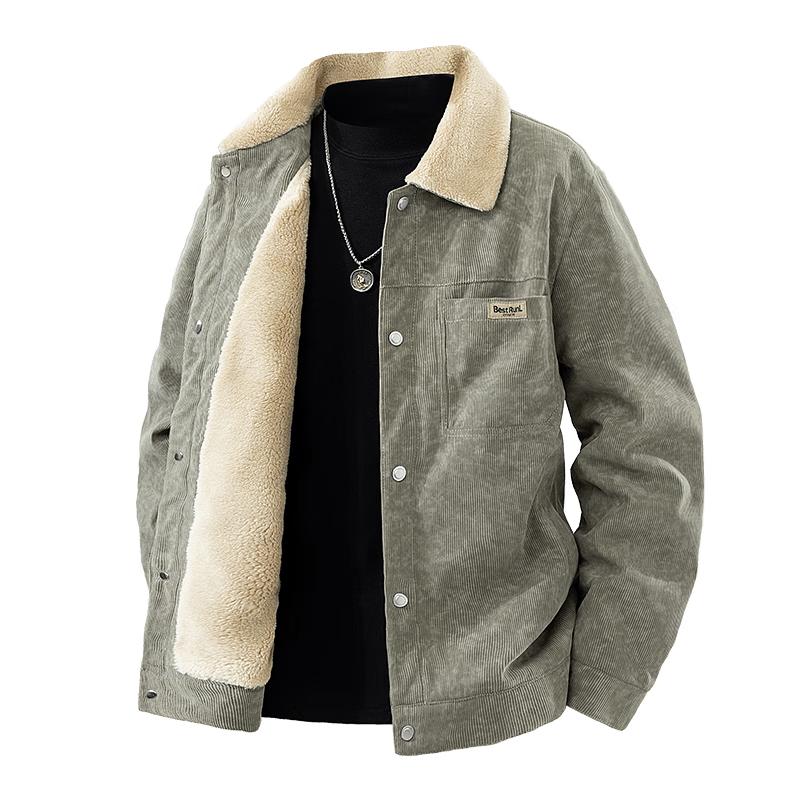 

ROMON Men s Winter Corduroy Plush Lined Jacket 8XL