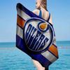 Edmonton Oilers Microfiber Beach Towel, Soft And Absorbent, Quick-Dry, Ideal for Summer Travel, Beach Essential, Swimming Pool Gifts