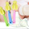 CHENLONB Baby Bottle Nipple Brush Set of 4 Nipple Cleaning Tool Baby Bottle Cleaning Brush Small Lightweight Soft Hangable Baby Bottle Nipple Cleaning