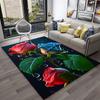 Romantic Rose Flower Carpet Home Living Room Area Rug Bedroom Doormat Non-slip Foldable Washable Floor Mat For Entryway Hallway
