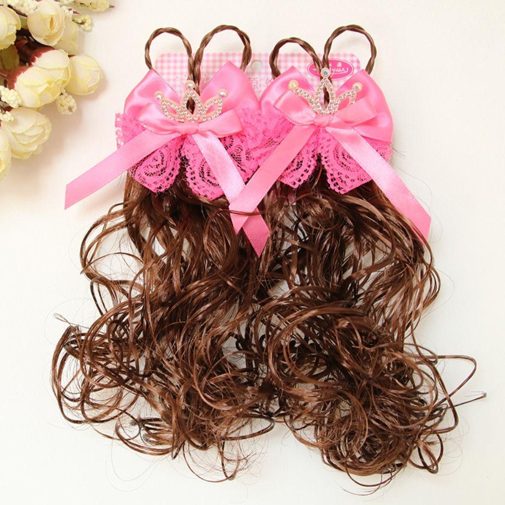 2Pcs Headwear Kids Hairpin Wig Cute Girl Curly Hair Princess Children Hair Clip  Baby