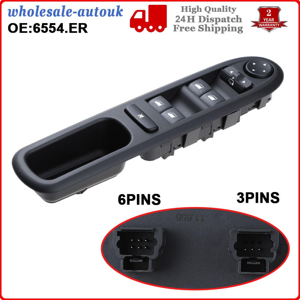 Window and Mirror Main Control Switch for Peugeot 407 2004 - 2014 6554.ER