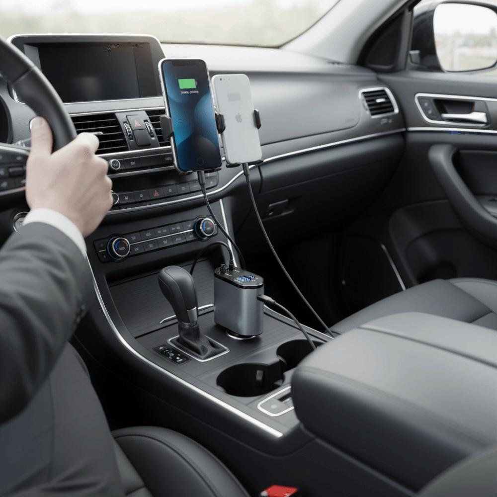Fast Charge Car Charger 4 IN 1 Car Charger Adapter USB Type C Car Charger Universal For Cars