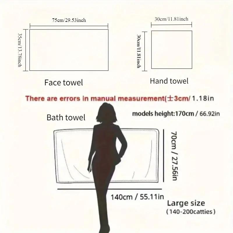 Non-Shedding Super Absorbent Towel Ultra-Soft Dual-Tone Striped Bath Towel