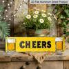 2D Flat, Vintage CHEERS Metal Sign, Street Style Hanging Decor for Home Wall Art In Living Room/Restaurant Bar/Cafe Garage Farmhouse - 4.0 ×