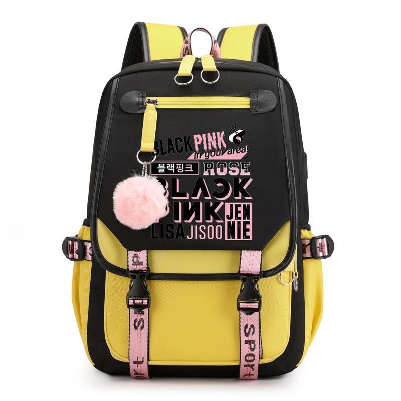 Blackpink S potiskem Batoh Pro základní a střední školy Ležérní Školní taška Pro studentky
