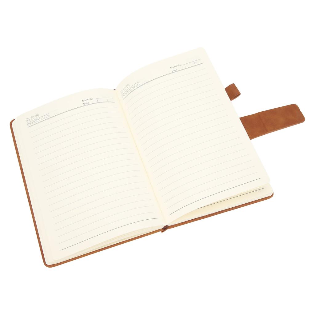   Notebook PU Lther Cover Ribbon Bookmark Ink Proof Thick Paper Ruled Paper Notebook with Pen for   Travel