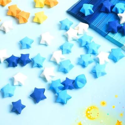 540 Blatt Regenbogen-Farbverlauf Origami-Papier beidseitig Stern-Faltstreifen für DIY Wunschglas Kinderbasteln Scrapbooking Journal Zubehör