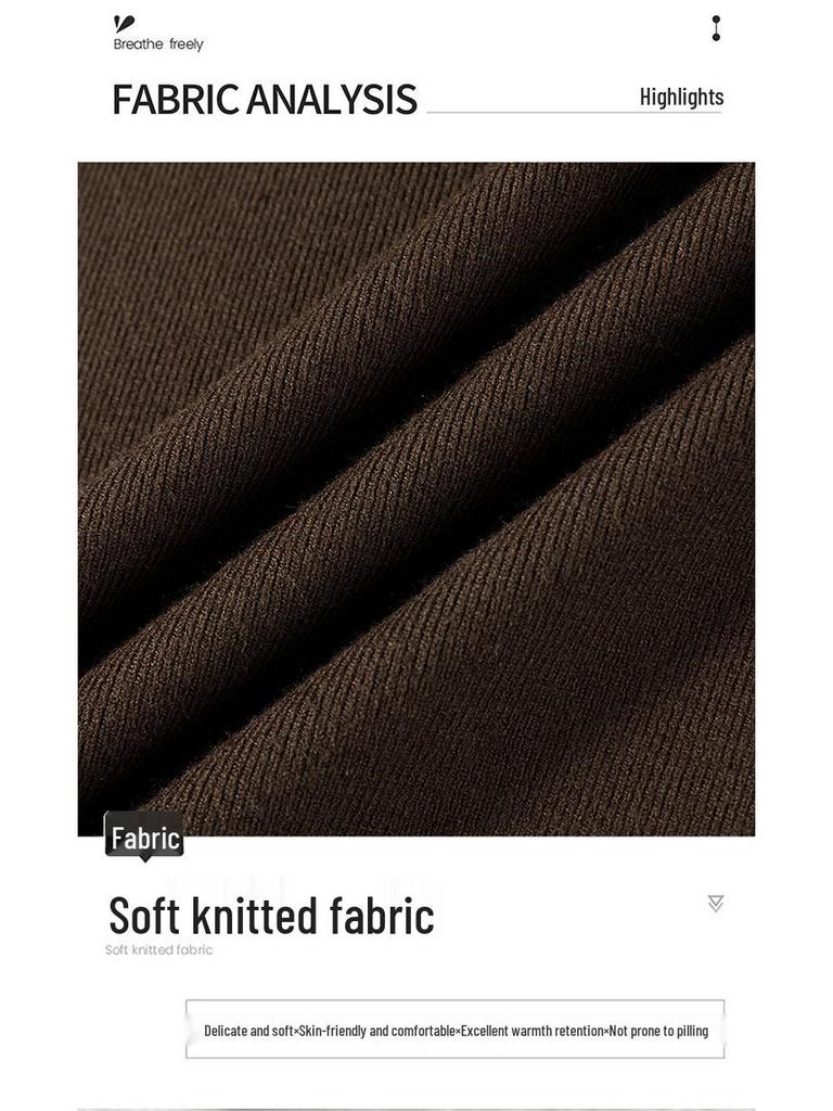 Men’s Autumn Winter Round Neck Short Sleeve Wool Base Layer - Skin-Friendly & Warm