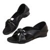 Fashion Vintage Open Toe Round Toe Crossover with Wedge Heel Roman Sandals Simple Temperament Versatile Slip Sandals Women
