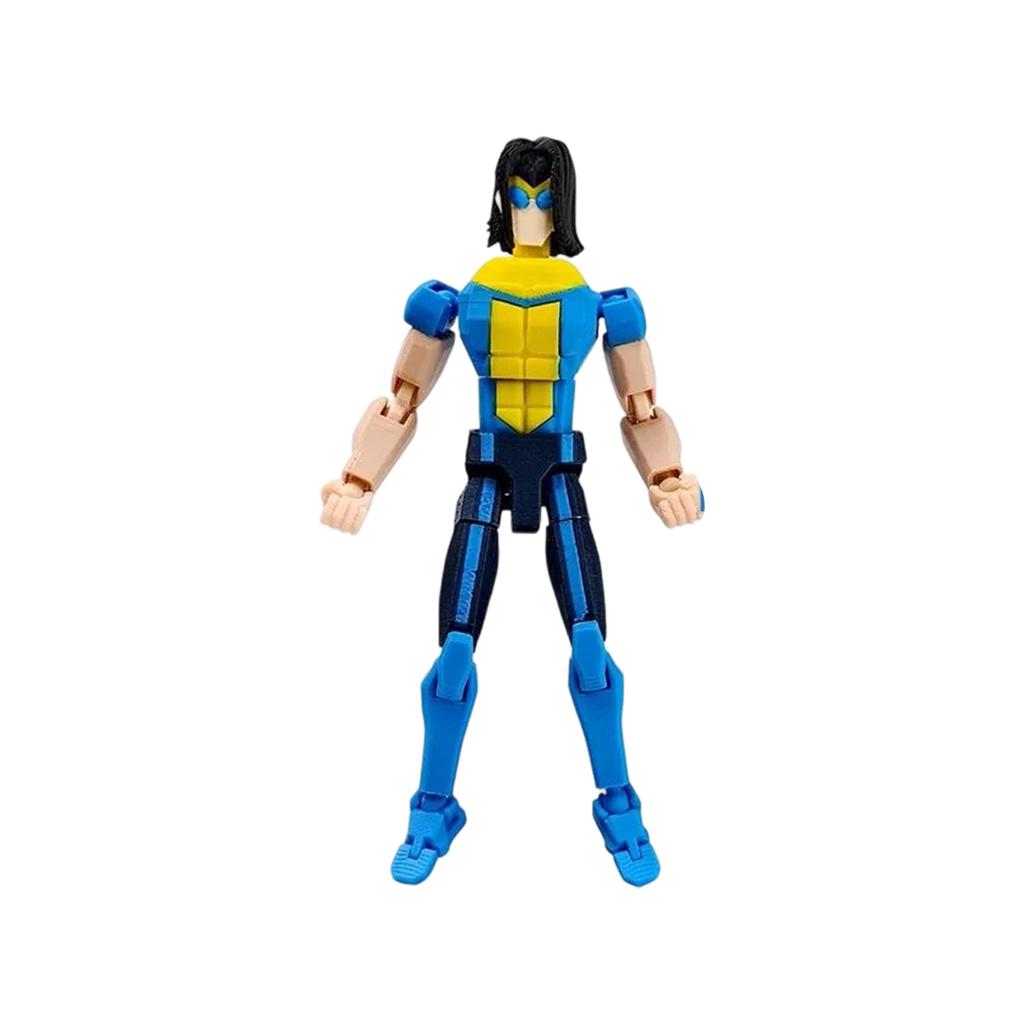 Poseable Action Figure with Articulated Joints and Removable Cape for Collectors and Display Suitable for Various Poses and Customization