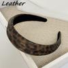 Fascia di velluto con stampa leopardata larga 4 cm con imbottitura in spugna per accessori cerchietti per capelli casual da donna e signora