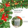 Christmas Garland,Christmas Garland with Lights,Xmas Decor,9 ft Rattan Artificial Flower Vine Plants Xmas Decorations for Indoor Outdoor Home Mantel