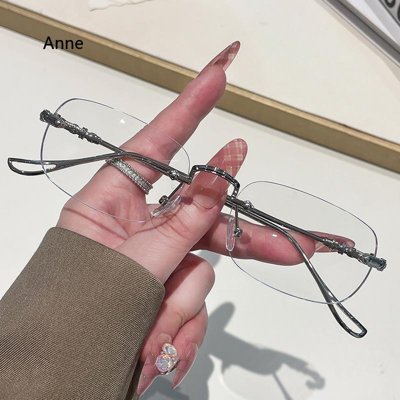 Photochromic Anti-blue Glasses Frameless Temperament Flat Lens Burst Glasses Men Sunglasses Gafas De Lectura Hombre