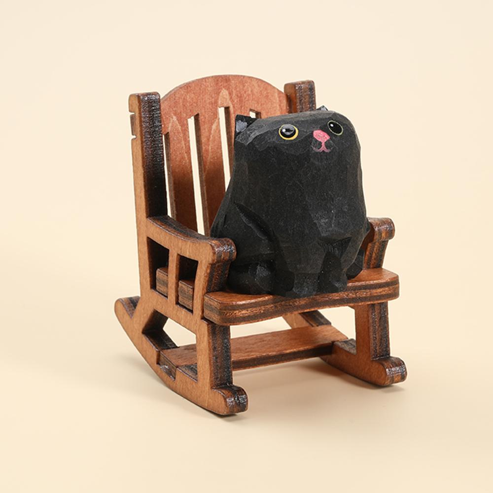 

Wooden kitten Figurine Handmade Carving Bombay cat figurines Home decor Perfect Gift for Cat Lovers Decoration Crafts Birthday