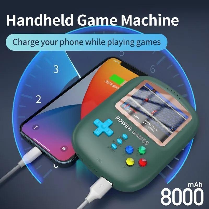 D54 500 In 1 Handheld Game Console Mini Portable Player Retro Video Games Console Boy with 8000mah Large Capacity Power Bank