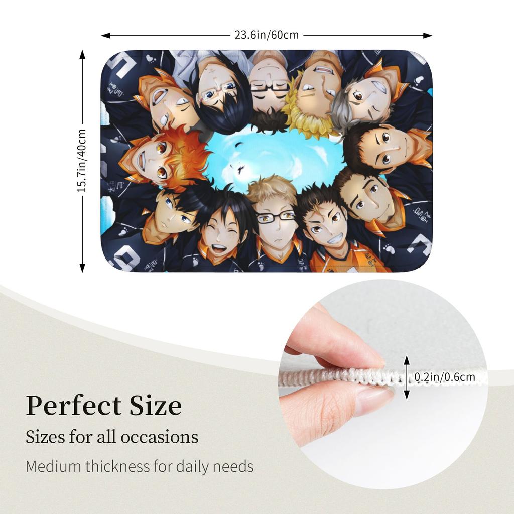 Haikyu Yu Nishinoya Fußmatte Rutschfest Badezimmer Küche Willkommensmatte Toilettentür Boden Eingang Teppich Fußmatte