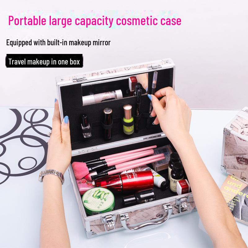 Geantă portabilă mare pentru machiaj și cosmetice