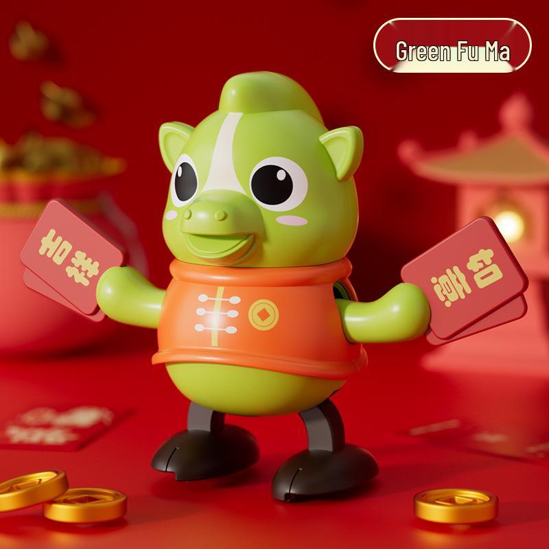 

New Year Wind-up Horse Ornament for Baby’s Head-Lifting Practice - Spring Festival Gift Children s Toy