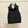 Katoenen Vest Koreaanse Versie Herfst en Winter Opstaande Kraag Kort Vest Vest Vest Jas