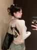 Gothic Y2k Vintage O-Neck Slim T-Shirts Women Chic Mesh Cyber See Through Crop Tops Female Korean Fashion Casual Clothing New