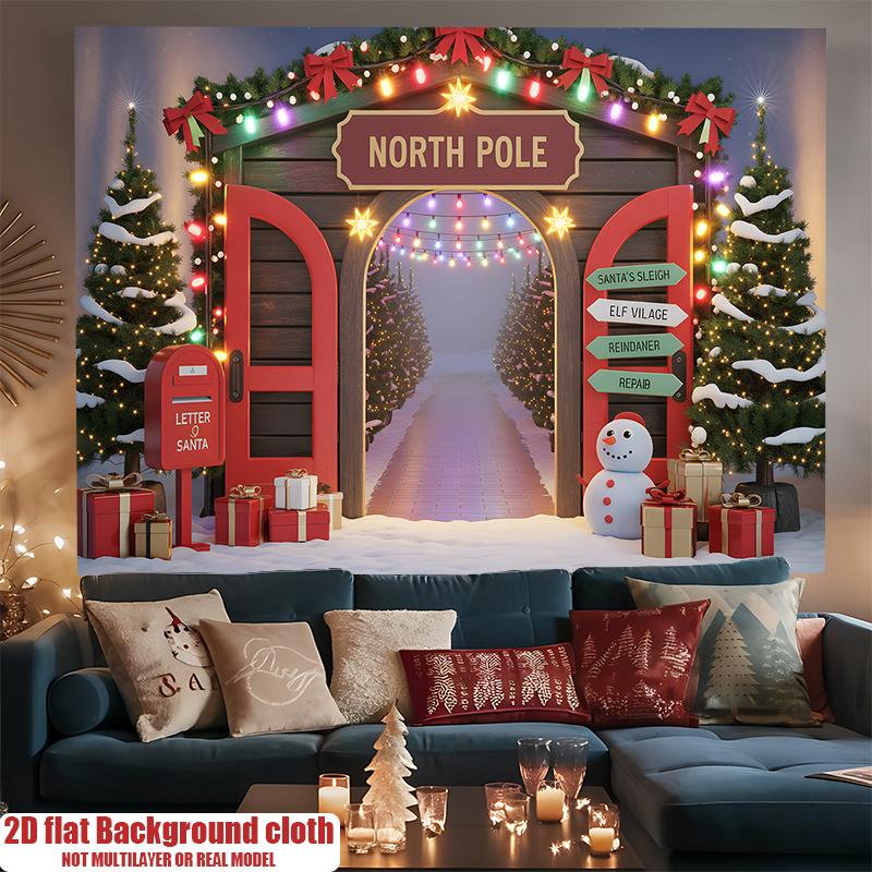 1Pcs Merry Christmas Polyester Decoration Background Winter Backdrop Decorations For Photo Studio Photo Booth Christams Party