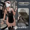 Night cat lingerie sexy maid halter cute bow apron pure lust wind show buttocks free suit